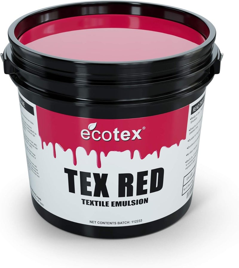 Screen Print Direct Ecotex® Tex-Red Screen Printing Emulsion (Gallon - 128oz.) Pre-Sensitized Photo Emulsion for Silk Screens and Fabric - for Screen Printing Plastisol Inks, Pure Photopolymer Screen Printing Supplies - Image 1